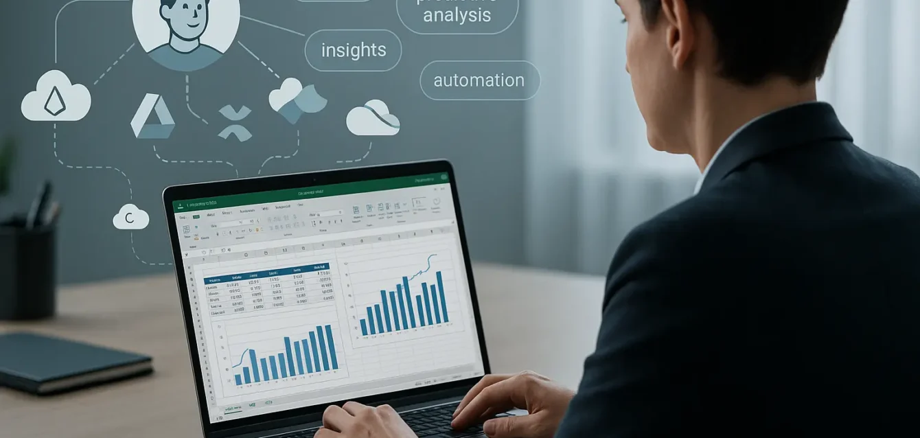 Claude intégré à Excel : analyse intelligente et 7 connecteurs pour automatiser vos données Couverture : Claude intégré à Excel avec connecteurs cloud et graphiques analytiques