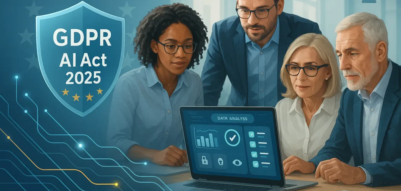 RGPD révisé et AI Act 2025 : transformer la conformité en avantage compétitif Couverture article : RGPD révisé et AI Act 2025, données, conformité et automatisation