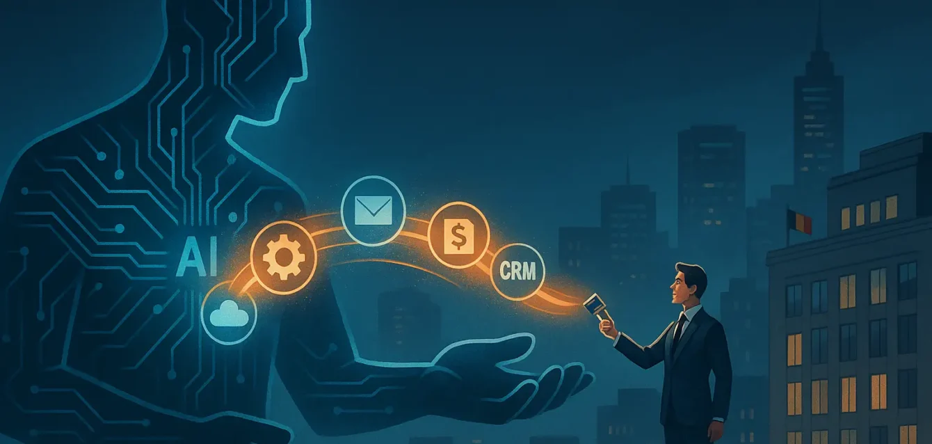 Le rachat de Manus par Meta : symbole de la consolidation des agents IA et des enjeux pour les entreprises. Illustration symbolique du rachat de Manus par Meta et de la consolidation des géants du numérique dans l'IA