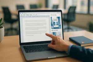 Écran d'ordinateur affichant Google Docs avec la fonction « Créer une image » de Gemini/Imagen 3